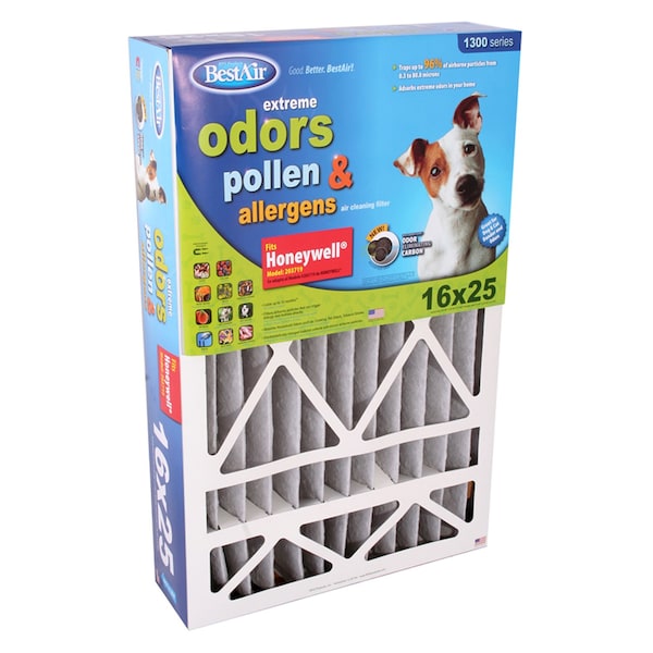 Bestair 16 in W x 25 in H x 4 in D Pleated Air Filter, MERV 11 PFHW1625-11CR - main